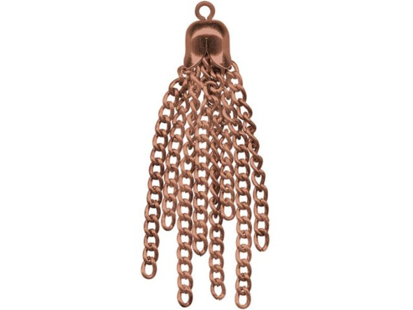 Chain Tassel, 8-Strand - Antiqued Copper Plated (12 Pieces)