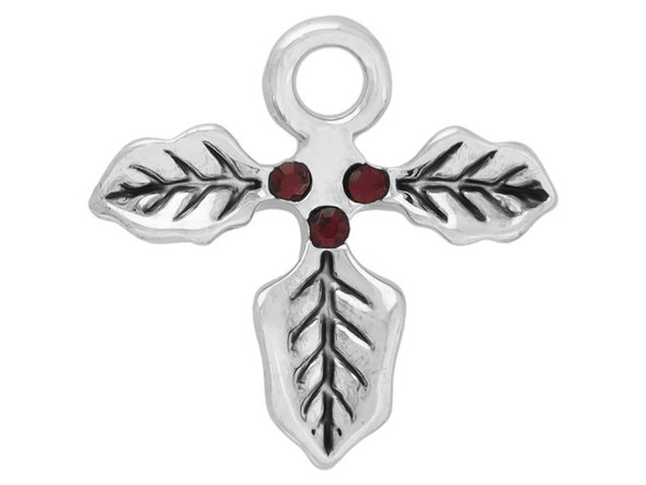 Charm Assortment - 3 Silver Charms - Sparkle Tree, Angel, and Poinsettia