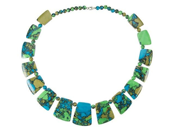 Dakota Stones Tri-Colored Turquoise Graduated Collar Necklace