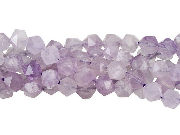 Dakota Stones Lavender Amethyst 8mm Star Cut Round Bead Strand