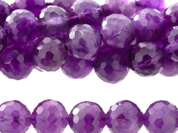 Dakota Stones Amethyst 8mm Round Faceted 16-Inch Bead Strand