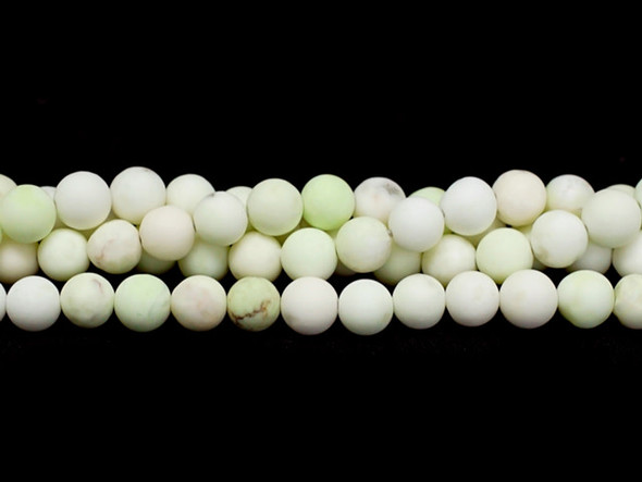 Be inspired by these 6mm round gemstone beads from Dakota Stones. These beads feature a classic round shape and a matte finish. Chrysoprase is a bright apple green, translucent stone, whose color often caused ancient jewelers to confuse it with Emerald. A cryptocrystalline Chalcedony, its brilliant color comes from the presence of very small inclusions of Nickel compounds. Chrysoprase is believed to balance the heart chakra and help one understand their needs and emotions. Because gemstones are natural materials, appearances may vary from bead to bead.