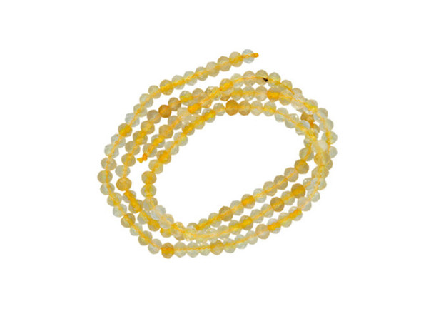 Dakota Stones Citrine 4-5mm Micro-Facet Rondelle 16-Inch Bead Strand