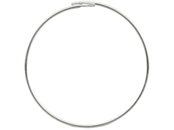 White Plated Earring Hoop Component, Manipulating, 1" (72 pcs)