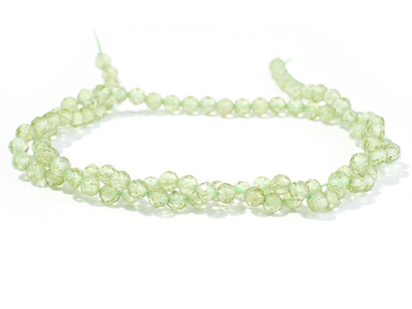 Dakota Stones Peridot 4mm Round Faceted AA Grade 16-Inch Bead Strand