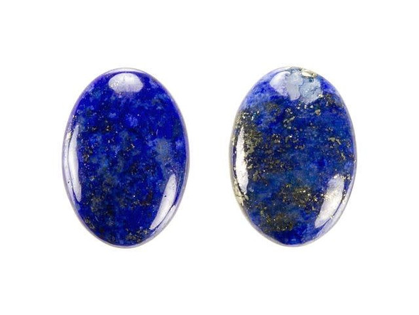 Bring stunning style to designs with the Dakota Stones 14x10mm lapis lazuli oval cabochon. This small oval-shaped cabochon features a domed front that will stand out nicely in designs. The back is flat, so you can easily add it to projects. Add it to bead embroidery designs or use it to decorate crafts. Lapis lazuli is a semi-precious stone that contains primarily lazurite, calcite and pyrite. It was among the first gemstones to be worn as jewelry and worked on. It features deep blue color with shimmering flecks of gold. Metaphysical Properties: Lapis lazuli is said to enhance insight, intellect and awareness.Because gemstones are natural materials, appearances may vary from piece to piece.Length 14mm, Width 10mm