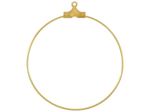 Earring Hoop Component, Crimp, 1.5" Round, Raw Brass (gross)