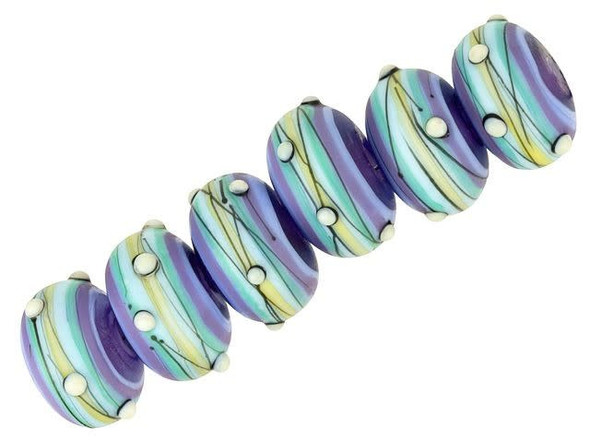 16 x 10mm Swirl Party Rondelle Bead Strand (6 pcs)