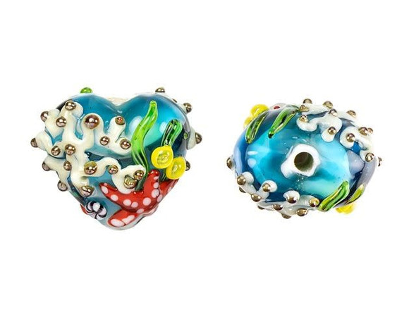 Under the Sea, Sea Star and Coral Heart Focal Bead