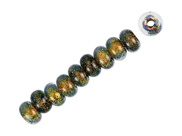 Marigold Dichroic Spacer Bead Strand (10 pcs)