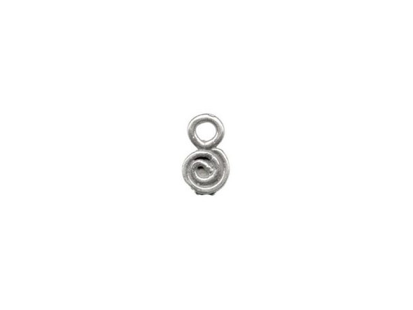 Sterling Silver Charm, Tiny Spiral (Each)