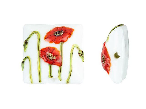 California Poppy Flower Pillow Focal Bead