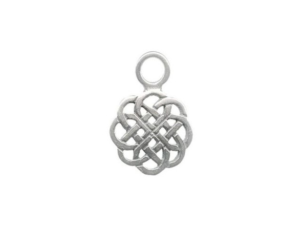 Sterling Silver Celtic Knot Charm, 14x9x1.2mm (Each)