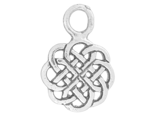 Sterling Silver Celtic Knot Charm, 14x9x1.2mm (Each)