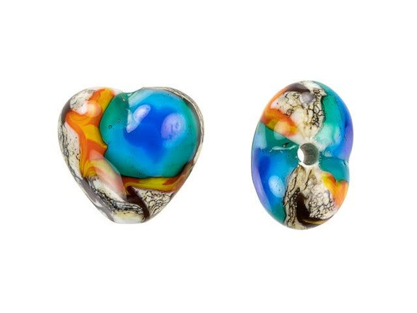 Yellowstone Midway Geyser Basin Heart Focal Bead