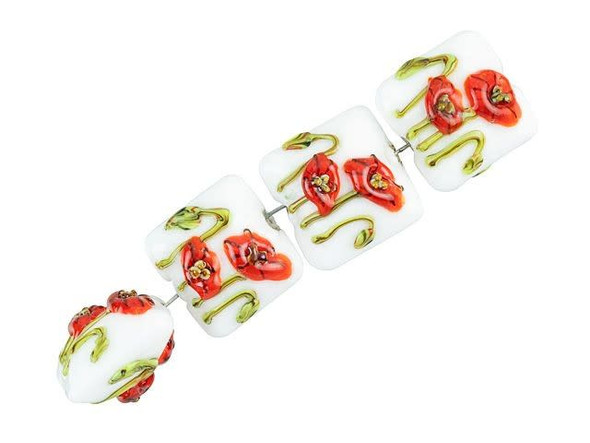 California Poppy Flower Pillow Bead (4 pcs)