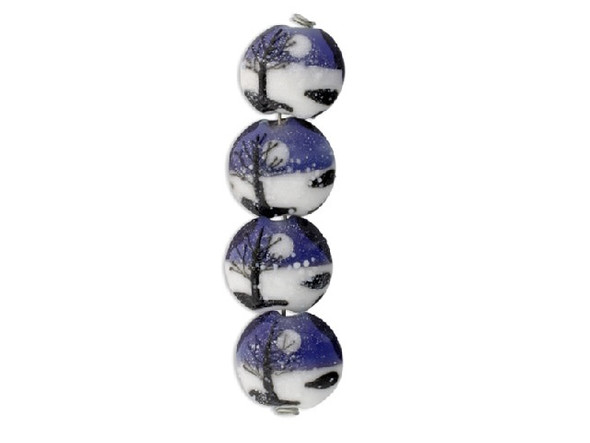 Snow Night Lentil Bead Strand (4 pcs)