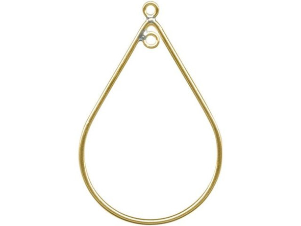 12kt Gold-Filled Jewelry Connector, Teardrop, 32mm, 2 Loop (Each)