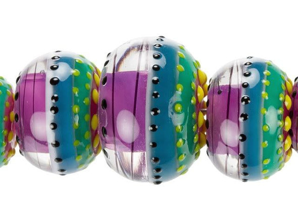 Rio de Janeiro Glossy Graduated Roundel Bead Strand (5 pcs)