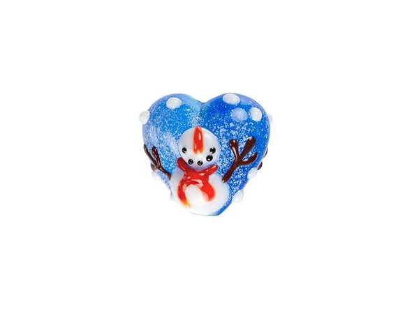 Juggling Snowman Heart Focal Bead