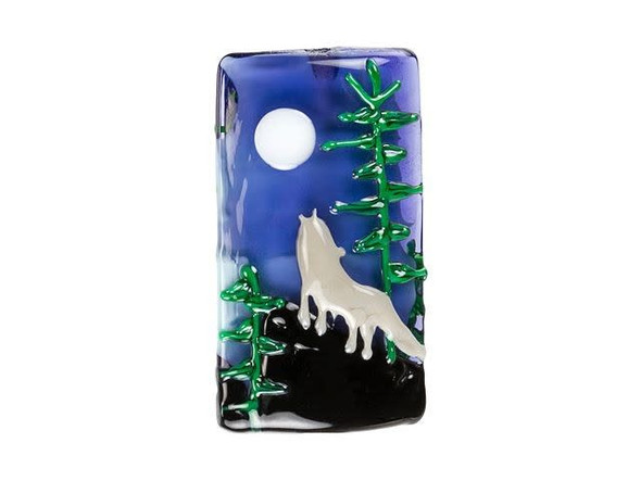 Wolf Howling at the Moon Kalera Focal Bead