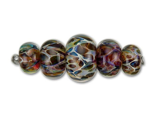 Oceanic Galaxy Mix Graduated Roundel Bead (5 pcs) Strand