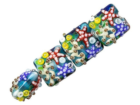 Under the Sea, Sea Star and Coral Pillow Beads (4 pcs)