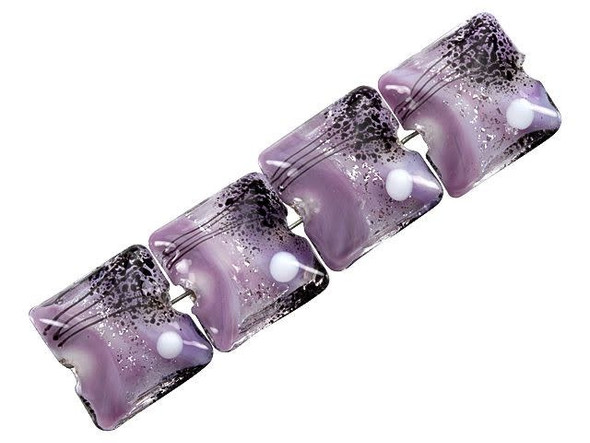 African Violet Moonlight Pillow Bead Strand (4 pcs)