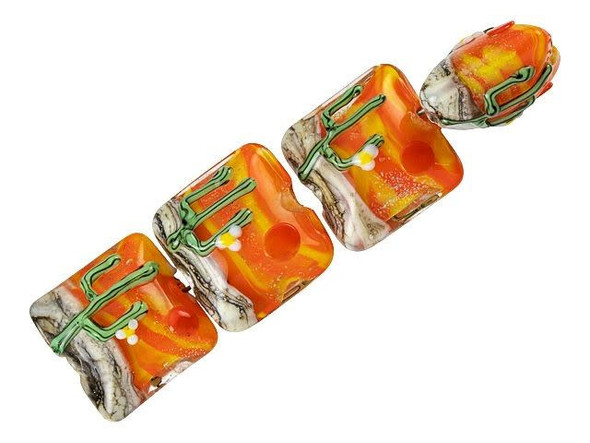 Cactus Sunset Pillow Beads (4 pcs)