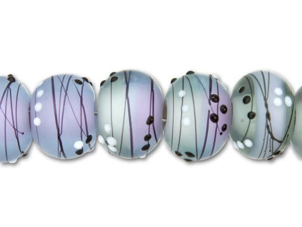 Lilac Tea Party Roundel Bead (8 pcs) Strand