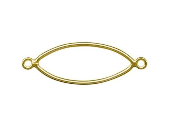 12kt Gold-Filled Jewelry Connector, Marquise, 25mm, 2 Loop (Each)