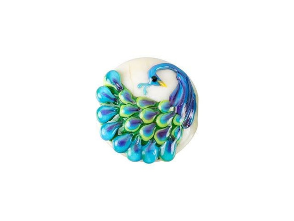 Pretty Peacock Lentil Focal Bead