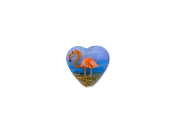 Flamingo Heart Focal Bead