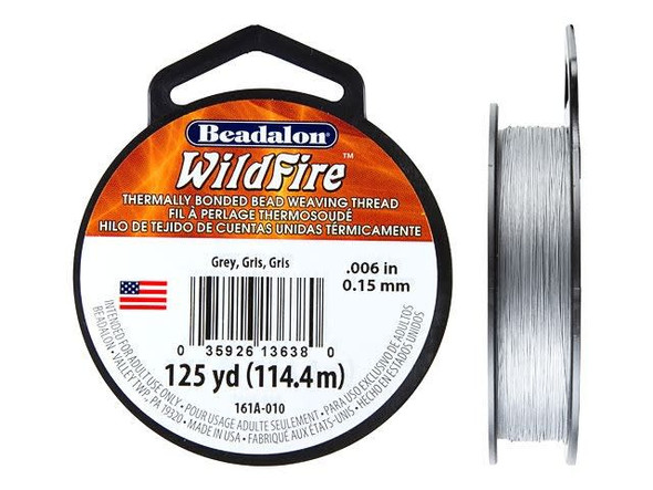 Looking for an exceptional thread to bring your jewelry making projects to life? Look no further than WildFire thread from Beadalon! This high-quality thread is thermally bonded and won't fray at the ends or be punctured when needlework is required. Designed to be strong, waterproof, and with zero stretch, it's perfect for ambitious projects. In versatile grey, this 125 yard spool will go with a host of color schemes and is perfect for a range of bead embroidery and seed bead projects. Make your work stand out with the exceptional quality and reliability of WildFire thread!
