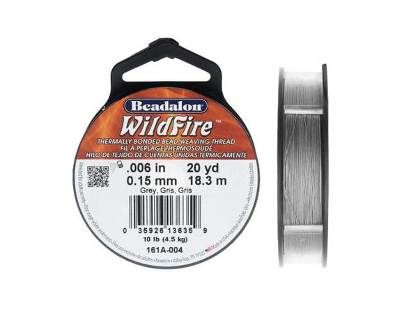 Create professional-looking jewelry pieces with the help of Wildfire Thermal Bonded Beading Thread from Beadalon. This thread is the perfect choice for your bead weaving needs, thanks to its extra strong and durable properties. The thermally bonded coating keeps the thread from fraying at the ends and ensures it won't be pierced by needles. This knottable and supple cord is also great for multi-strand seed bead designs. Featuring a versatile grey color, this thread will complement a variety of color palettes. Invest in this 20-yard spool of .006-inch thick thread and elevate your handmade jewelry creations to the next level.