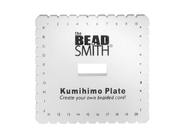 Unleash your inner artisan and bring your jewelry designs to life with the Kumihimo Square Plate from Brand-The Beadsmith. Perfect for Japanese flat braiding, this dense foam plate holds threads firmly, ensuring precise and impressive results. With a compact size of 5 1/2 inches and 10 slots along each side, this sturdy and non-slip braiding plate is perfect for beginners and experienced braiders alike. And it's not just a must-have for all jewelry-makers but also doubles as a great travel companion for experimental and sampling braids. Order now and let the Kumihimo Square Plate from Brand-The Beadsmith inspire your creativity with every braiding project!