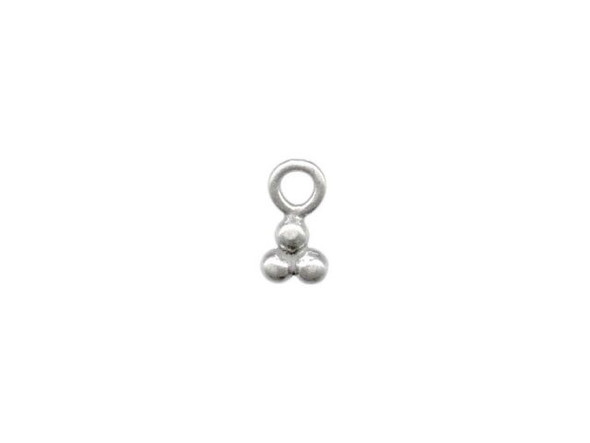 Sterling Silver Charm, Bali Dot Triangle (Each)