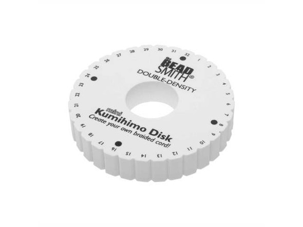 The Beadsmith Double Density Kumihimo Disk, For Japanese Braiding and Cording 4.25 Inches, White