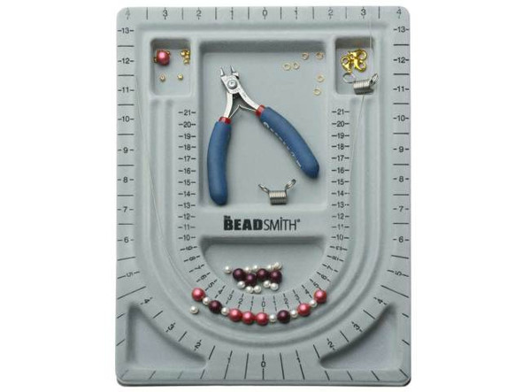 The Beadsmith Bead Design Beading Board Gray Flock 9x13 Inches