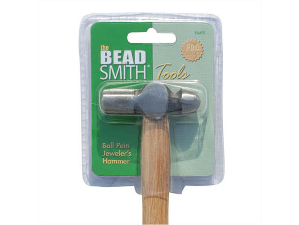 Craft with confidence and precision using The Beadsmith's Jeweler's Ball Pein Hammer. Elevate your metal smithing skills to the next level with this must-have tool for creating handmade jewelry and metal craft pieces. With a 2 1/2 inch head and 10-inch length, this sturdy and reliable hammer delivers powerful and accurate swings, providing the leverage needed for flawless metal shaping. The rounded end ensures the quick and easy softening of any metal or wire, making wire or piece flattening a breeze. Invest in your craft today and step up your metalworking game with The Beadsmith's Jeweler's Ball Pein Hammer.