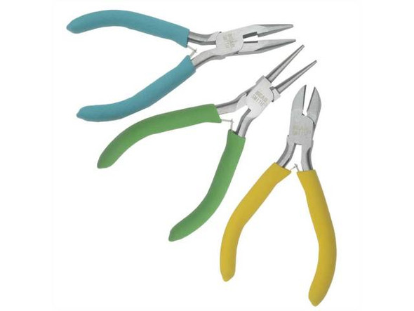 The Beadsmith Jewelry Pliers, Round Nose, Chain Nose, Side Cutter