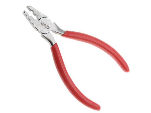 Transform your leather and suede jewelry creations with The Beadsmith Fold Over Crimping Pliers. These masterfully-crafted pliers feature two different size holes, perfect for achieving smooth and polished finishes on different sizes of fold-over crimps and cords. With their help, you can take your jewelry-making skills to the next level and create professional-grade pieces that are truly works of art. Don't settle for anything less than perfection - add The Beadsmith Fold Over Crimping Pliers to your collection today and craft with confidence.