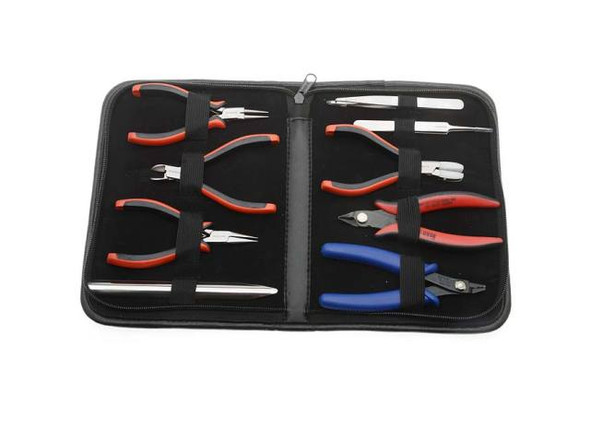 The Beadsmith Deluxe Jewelry Pliers Ergonomic Tool Kit 9 Piece w/ Case