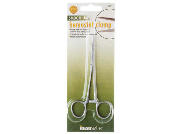 The Beadsmith Hemostat Clamp, Smooth Stainless Steel 5 Inches Long