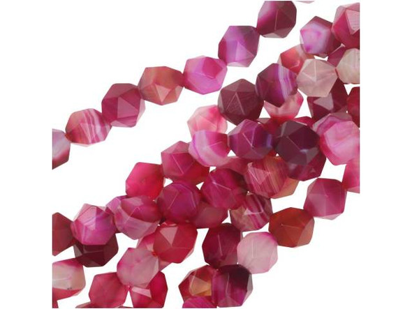 Dakota Stones 8mm Pink Sardonyx Star Cut Round Bead Strand