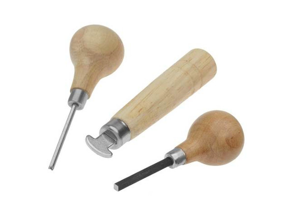 Create stunning and complex jewelry with The Beadsmith Wooden Pusher Set. Our premium set includes a bezel roller, square prong pusher, and groove tip prong pusher, making it the perfect tool for setting various crystals and stones into settings or bezels. The wooden handles provide the perfect grip and comfort you need to create intricate and versatile designs. Whether you're a seasoned professional or a DIY-enthusiast, this high-quality pusher set is a must-have in your collection. Make your creativity soar with the Beadsmith Wooden Pusher Set - a game-changing tool for jewelry making!