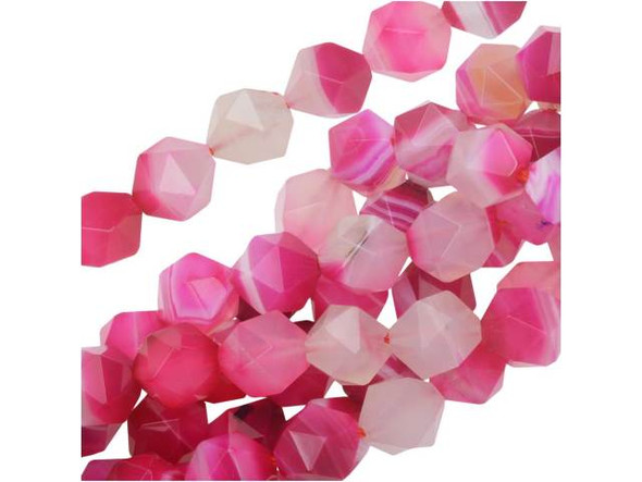 Dakota Stones 10mm Pink Sardonyx Star Cut Round Bead Strand