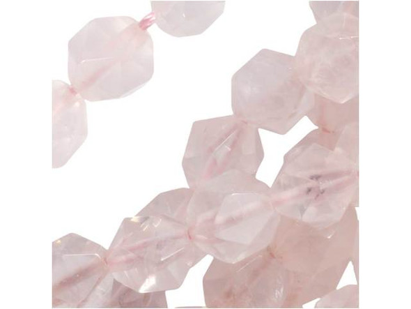 Sweeten up your style with these Dakota Stones beads. These gemstone beads feature a round shape with a star cut filled with triangular facets. You'll love using these beads in matching necklace and bracelet sets. These beads feature a soft, pale pink shade full of hazy beauty. Metaphysical Properties: Rose quartz is known as the "love stone" and is used for its healing, joyous, and warm qualities.Because gemstones are natural materials, appearances may vary from bead to bead. Each strand includes approximately 48 beads.