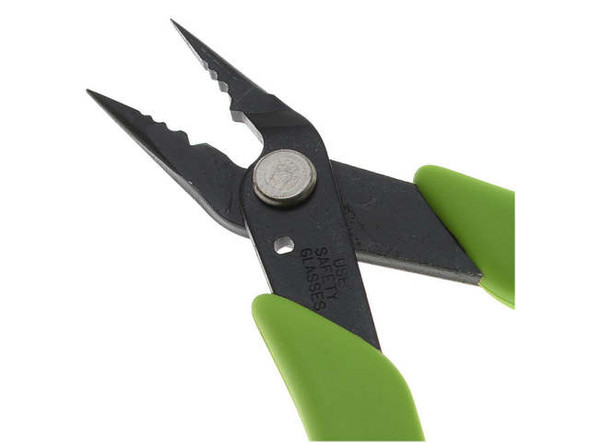 Looking to elevate your jewelry and crafting game? Look no further than Xuron's 4 in 1 Crimping Pliers! Say goodbye to uneven crimps and hello to perfectly folded and secured crimp tubes that make your handmade creations shine. Designed to work seamlessly with 1, 2, and 3 millimeter crimp tubes, these 5.5-inch pliers also feature a chain nose plier for handling delicate beads and micro-crimps. The soft rubber hand grips and return spring make using them a breeze. Don't settle for less - add the Xuron 4 in 1 Crimping Pliers to your toolkit today and see the difference they make.