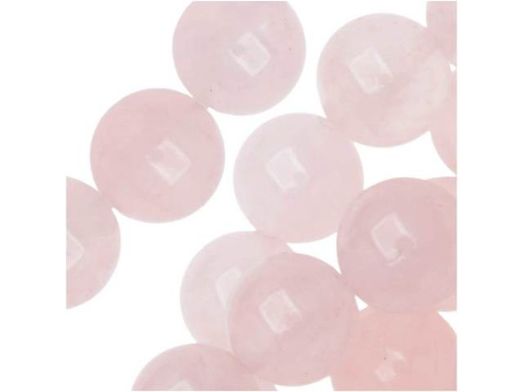 Keep your designs graceful with the Dakota Stones rose quartz 8mm round beads. Available by the strand, these beads are perfectly round in shape and display a soft, pale pink shade full of hazy beauty. It has a hazy to translucent look due to microscopic fibrous inclusions of pink borosilicate mineral related to Dumortierite. Rose quartz is the stone of gentle love. Mined in North America, South America, Europe and Africa, it is said to lower stress, as well as bring brightness, compassion, kindness, tolerance and gentleness. These beads are the perfect size for using in necklace and bracelet sets.Because gemstones are natural materials, appearances may vary from bead to bead. Each strand includes approximately 24 beads.